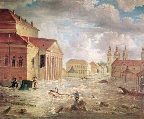 7 ноября 1824 года на площади у Большого театра. Картина Фёдора Яковлевича Алексеева.